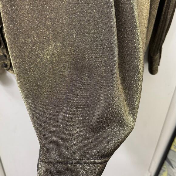 Avenue 14/16 Plus Metallic Shimmer Buttoned Top‎ Gold Glam Holiday Festive Party - Picture 5 of 11